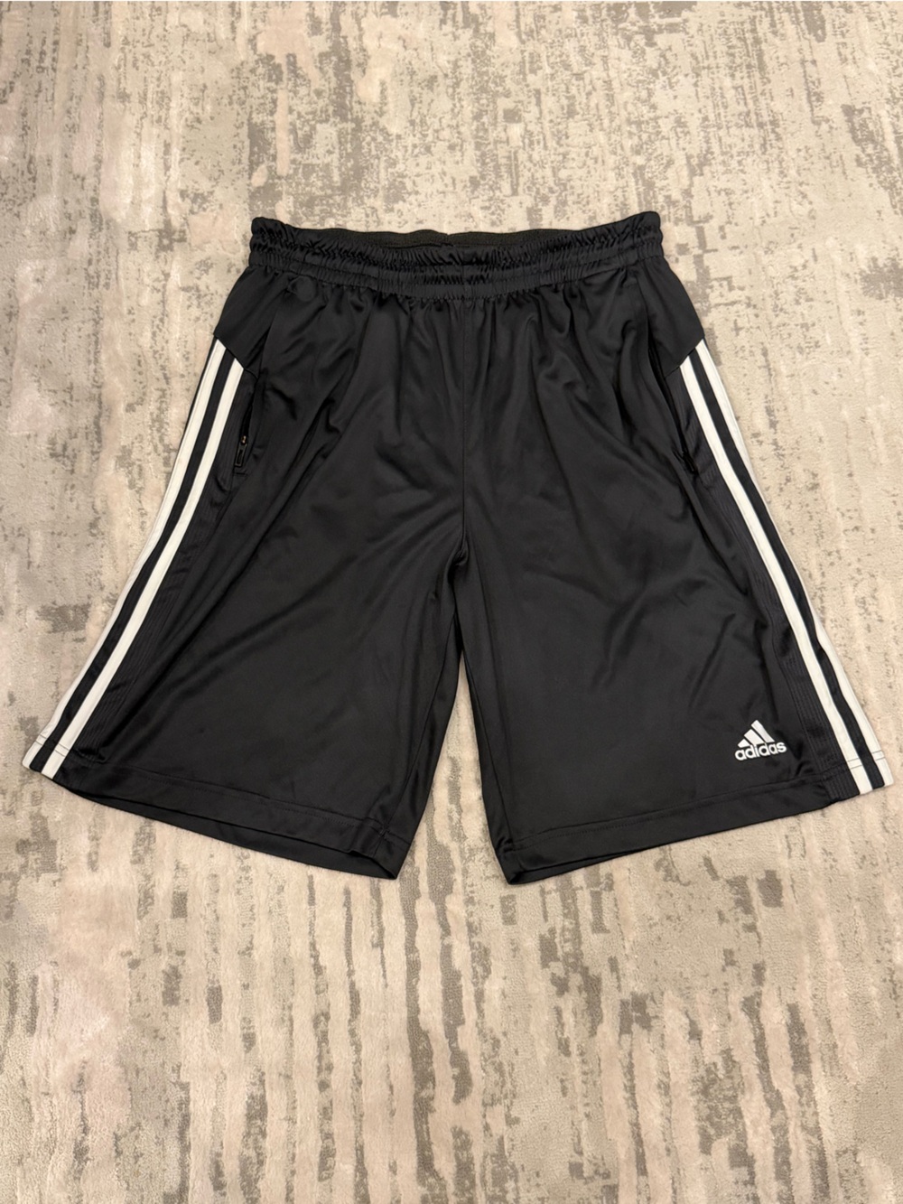 New Adidas charcoal gray Athletic Shorts with Side Stripes